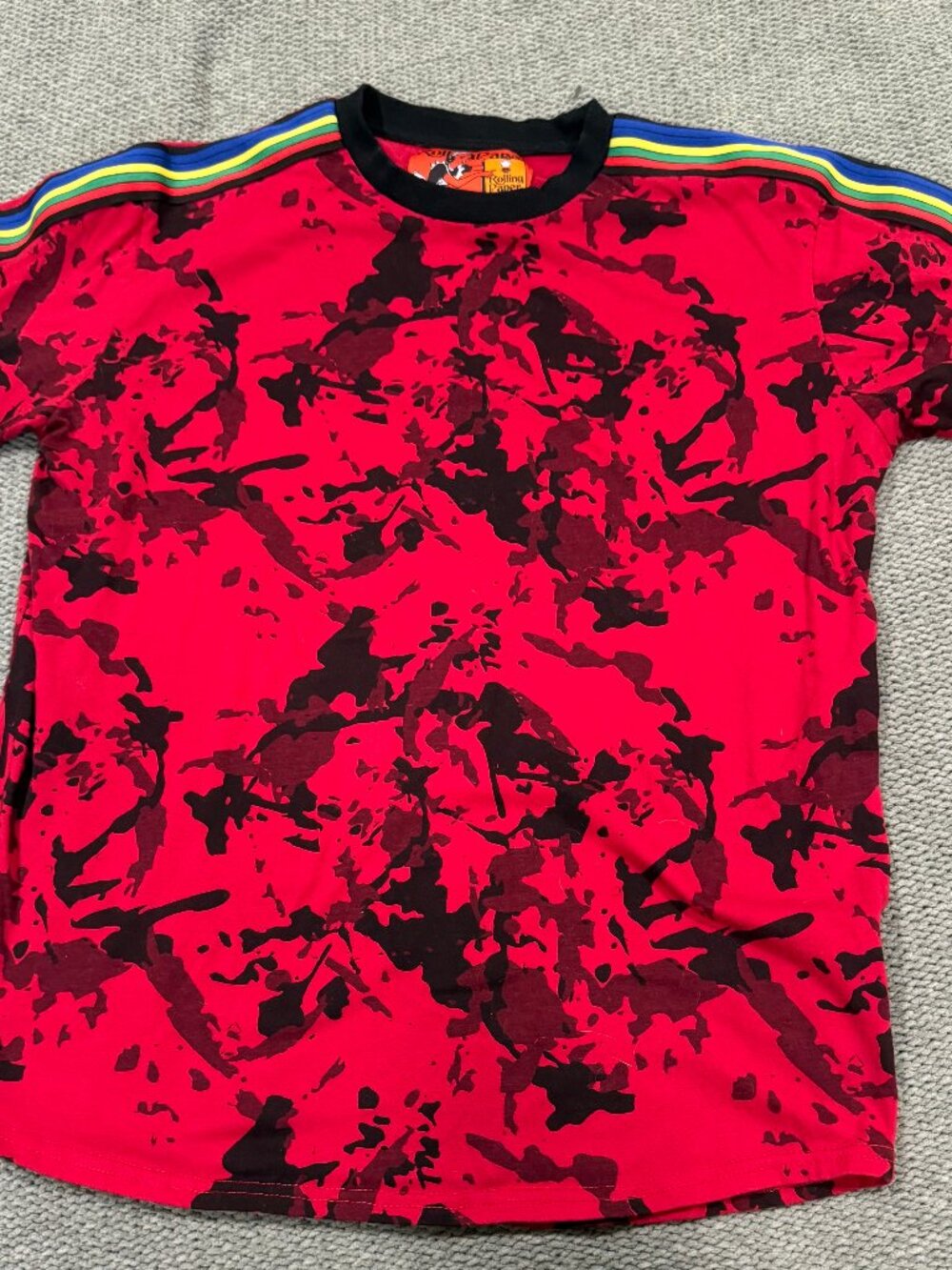 Rolling Paper Red & Black Splatter Short Sleeve T-Shirt Large